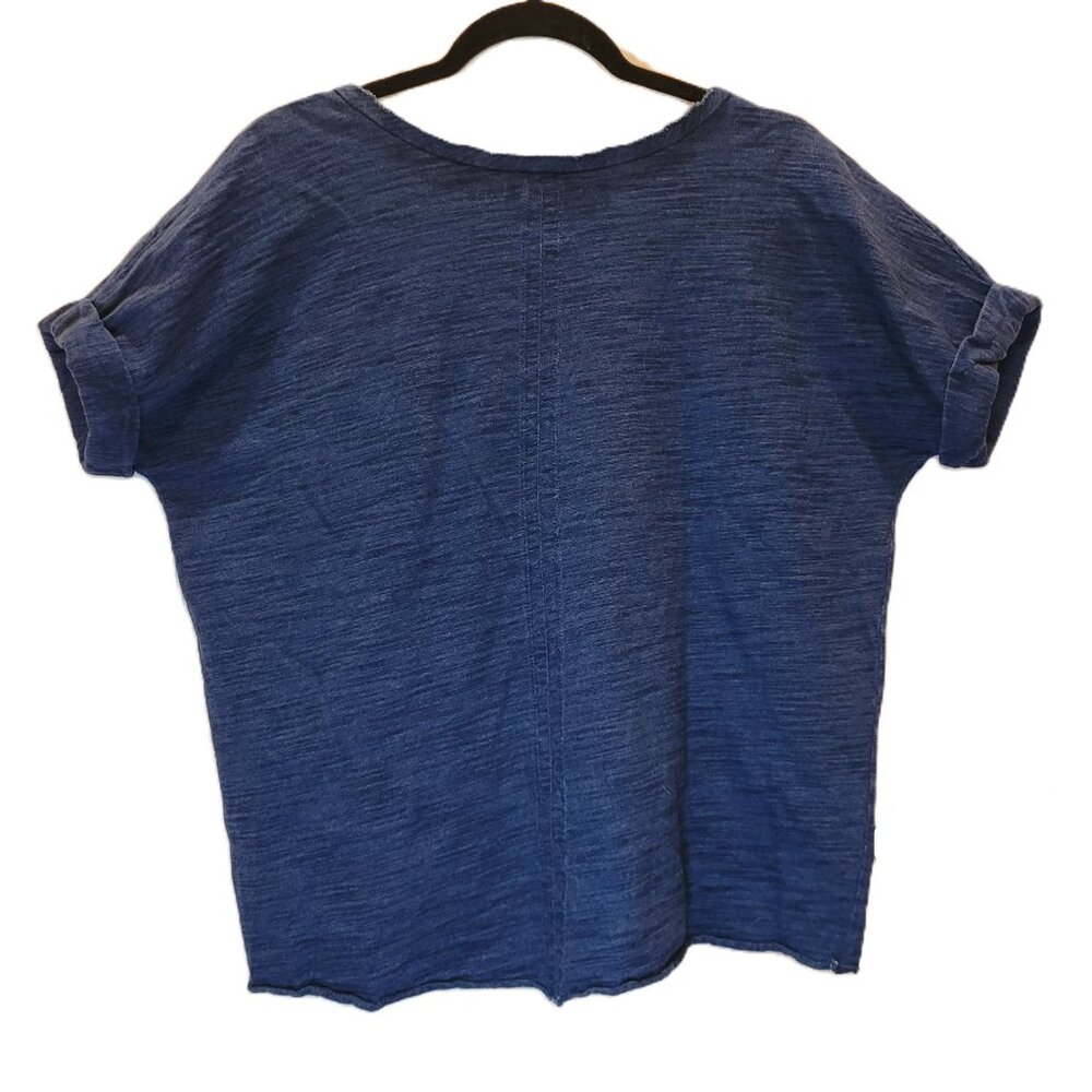 Rag & Bone V-neck Short Sleeve Oversized T-shirt Dark Blue Small - Picture 7 of 10